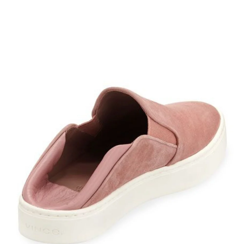 Vince Garvey Suede Slip On Sneakers with Fold Down Back